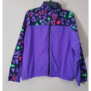 Cheetah Mervyns Track Windbreaker Jacket Purple size Small VTG 90's